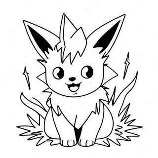 Pagina Para Colorear De Jolteon Con Chispas Electricas 52497-43669