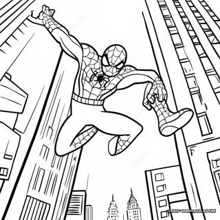 Pagina Para Colorear De Spider Man Balanceandose Por La Ciudad 5253-4213