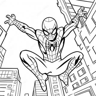 Pagina Para Colorear De Spider Man Balanceandose Por La Ciudad 5253-4214