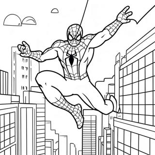 Pagina Para Colorear De Spider Man Balanceandose Por La Ciudad 5253-4215