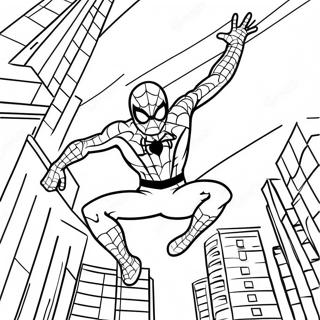 Pagina Para Colorear De Spider Man Balanceandose Por La Ciudad 5253-4216