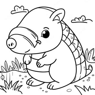 Pagina Para Colorear Armadillo Bonito En Un Jardin 52577-43730