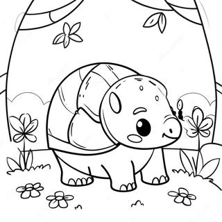 Pagina Para Colorear Armadillo Bonito En Un Jardin 52577-43731