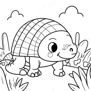 Pagina Para Colorear Armadillo Bonito En Un Jardin 52577-43732