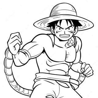 Pagina Para Colorear De Luffy En Pose Dinamica De Snakeman 52627-43774