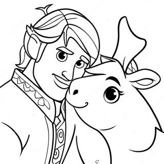 Kristoff Y Sven Páginas Para Colorear