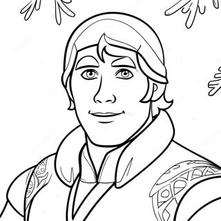 Pagina Para Colorear De Kristoff Con Un Fondo Nevado 52787-43905