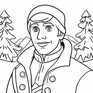 Pagina Para Colorear De Kristoff Con Un Fondo Nevado 52787-43908