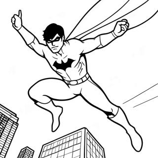 Pagina Para Colorear De Nightwing En Vuelo 52837-43943