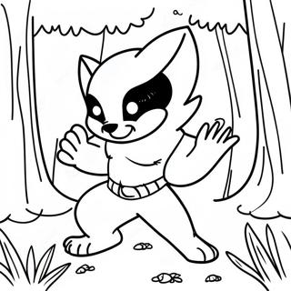 Pagina Para Colorear De Wolverine Bonito Jugando En El Bosque 52867-43955