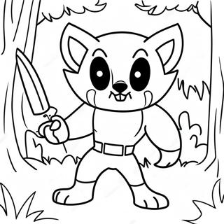 Pagina Para Colorear De Wolverine Bonito Jugando En El Bosque 52867-43956