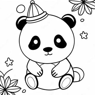 Panda De Navidad Páginas Para Colorear