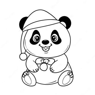 Panda De Navidad Páginas Para Colorear