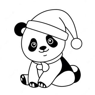 Linda Panda Navidena Con Sombrero De Santa Pagina Para Colorear 52897-43979