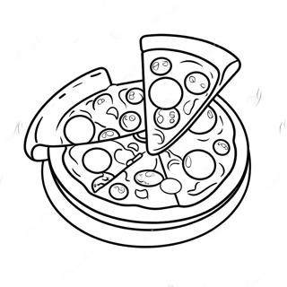 Pagina Para Colorear De Una Pizza De Dibujos Animados Linda 5302-4250