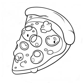 Pagina Para Colorear De Una Pizza De Dibujos Animados Linda 5302-4251