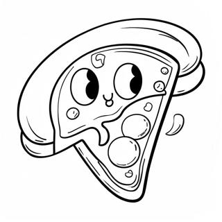 Pagina Para Colorear De Una Pizza De Dibujos Animados Linda 5302-4252