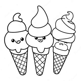 Pagina Para Colorear De Un Cono De Helado Adorable 5303-4253