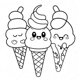 Pagina Para Colorear De Un Cono De Helado Adorable 5303-4254