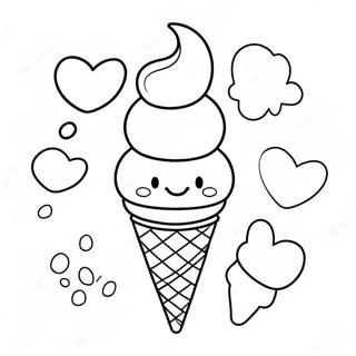 Pagina Para Colorear De Un Cono De Helado Adorable 5303-4255