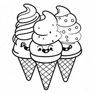 Pagina Para Colorear De Un Cono De Helado Adorable 5303-4256