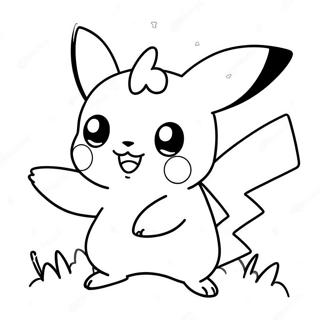 Pagina Para Colorear De Pikachu Lindo Jugando 53147-44182