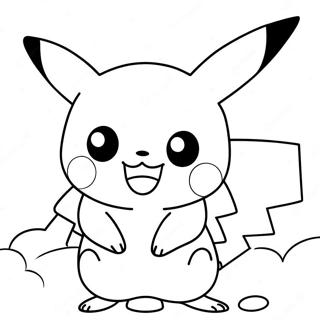 Pagina Para Colorear De Pikachu Lindo Jugando 53147-44183