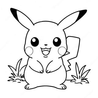 Pagina Para Colorear De Pikachu Lindo Jugando 53147-44184