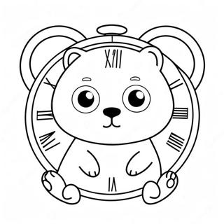 Pagina Para Colorear De Un Reloj Con Animales Adorables 53207-44234