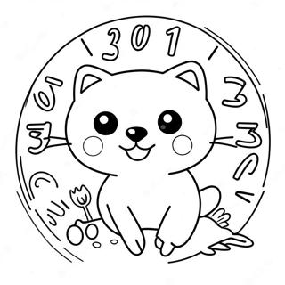 Pagina Para Colorear De Un Reloj Con Animales Adorables 53207-44235