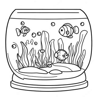 Pagina Para Colorear De Una Escena Colorida De Acuario 53258-44263