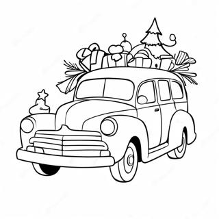 Coche De Navidad Páginas Para Colorear