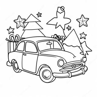 Pagina Para Colorear De Coche Navideno Festivo 53278-44280