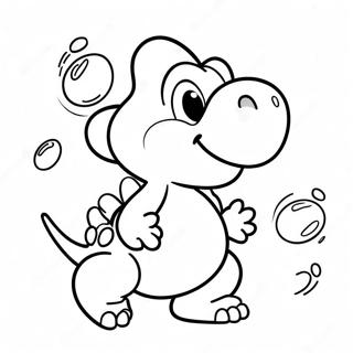 Pagina Para Colorear De Yoshi Con Huevos Coloridos 53358-44349