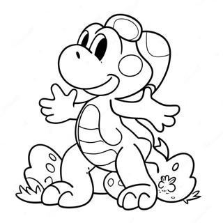 Pagina Para Colorear De Yoshi Con Huevos Coloridos 53358-44350