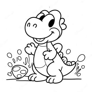 Pagina Para Colorear De Yoshi Con Huevos Coloridos 53358-44351