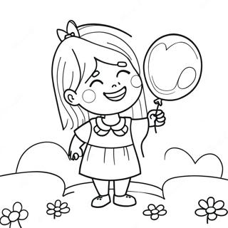 Adley Con Globos Coloridos Para Colorear 5343-4280