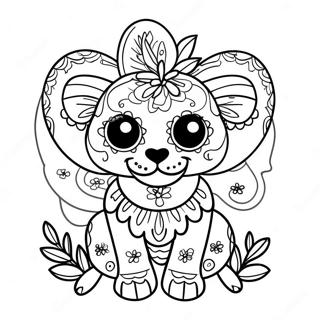 Pagina Para Colorear De Animales Del Dia De Los Muertos 53468-44408