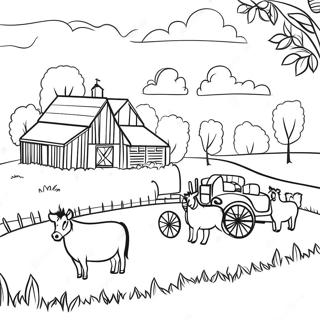 Pagina Para Colorear De Escena De Granja Amish 53488-44432