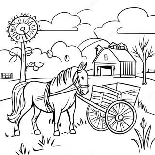 Pagina Para Colorear De Escena De Granja Amish 53488-44581