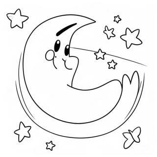 Pagina Para Colorear De La Luna Brillante Y Las Estrellas Centelleantes 53509-44453