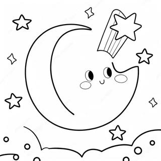 Pagina Para Colorear De La Luna Brillante Y Las Estrellas Centelleantes 53509-44456