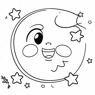 Pagina Para Colorear De La Luna Brillante Y Las Estrellas Centelleantes 53509-44603