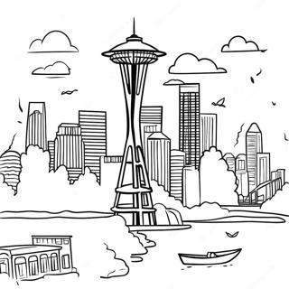 Pagina Para Colorear Del Horizonte De Seattle 53528-44621