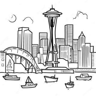 Pagina Para Colorear Del Horizonte De Seattle 53528-44623