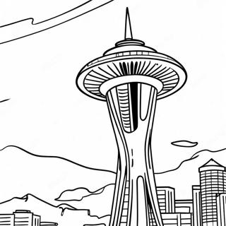 Pagina Para Colorear De La Aguja Espacial De Seattle 53529-44475