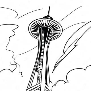 Pagina Para Colorear De La Aguja Espacial De Seattle 53529-44476