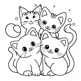 Pagina Para Colorear De Gatitos Juguetones 53589-44521