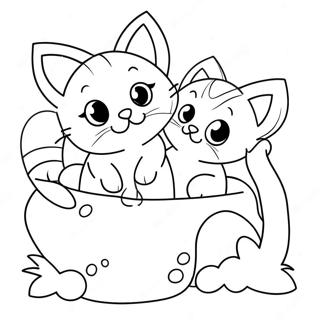 Pagina Para Colorear De Gatitos Juguetones 53589-44672