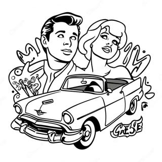 Pagina Para Colorear Del Logo De La Pelicula Grease 53618-44690